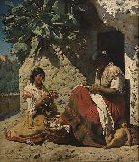 unknow artist To sigojnerkvinder uden for deres bolig. Spain oil painting artist